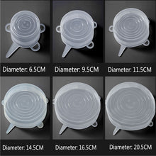 Load image into Gallery viewer, 6 Pcs Kitchen Gadgets Kitchen Accessories Reusable Silicon Stretch Lids Universal Lid Silicone Food Wrap Bowl Lid Kitchen Tools
